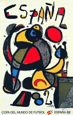 ESPANA von Joan Miro Fussball 1982 Copa del Mundo Kunstdruck Werbung 481