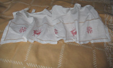 Bistrogardine weihnachtlich  weiß/rote Elche+Sterne Schlaufen  123cm x 51cm