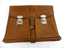 Vintage Aktentasche Dokumententasche dickes Schweineleder braun o Schlüssel (EB)