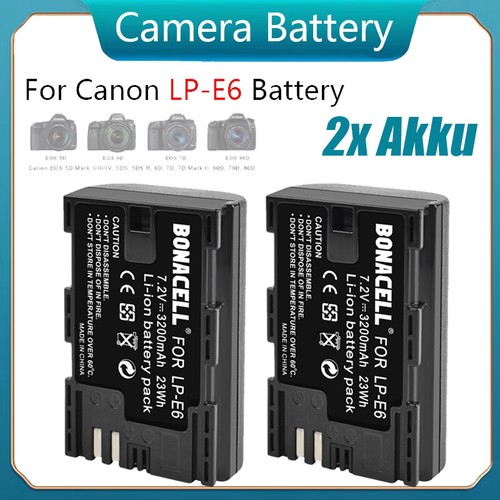 3200mah lp e6n akku - 2x, lp-e6n