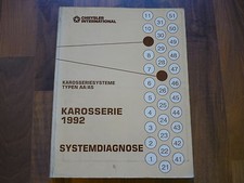 #J031 CHRYSLER JEEP ALLE 1992 KAROSSERIE SYSTEME AA / AS Diag WERKSTATT HANDBUCH