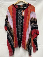 Missoni Fransen Glitzer Poncho Umhänge ~60 cm x 120 cm Neu mit Etikett