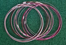 20 StückCollier Edelstahl Seil Halsreif 44cm Messing Schraubverschluß Halskette 