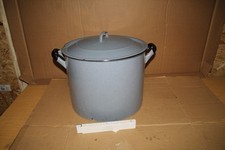 großer Einwecktopf DDR Emaille Kochtopf Einkochtopf Pflanztopf Topf grau ⌀ 38cm