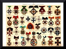 Orden 1-3 +Histor. Drucke/Chromolithos von 1885+ Albrechts-Orden, Eisernes Kreuz