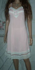 Bildschönes VINTAGE Charmeuse Pin Up Unterkleid Spitze Gr. 40 rosa/weiß NEU (z62