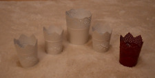 5 x Ikea Skurar 1731 & 1626 Blumentopf - Windlicht - Kerzenhalter  in weiß & rot