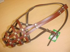 Maulkorb aus echtem Leder, Schäferhund Gr.3, braun