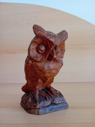 10cm kleine geschnitzte eule - kleine,