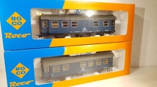 Roco H0 44320A Bautruppführerwagen + 44321A Wohn-Schkafwagen DB 2 Stück Bauzug 