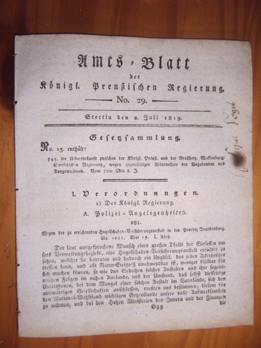 Stettin 1819 zeitung - stettin,