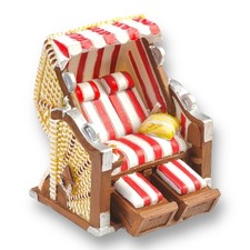 Strandkorb rot-weiß 6,5 x 6,5