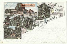 AK Litho Gruss aus dem Hasbruch Gasthof Falkenberg Jagdhütte Eichen 1898