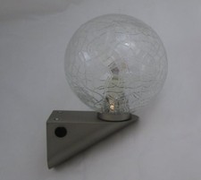 Wandleuchte HONSEL Glas Kugel Klar Linien Struktur Metall Nickel E14 m Schalter