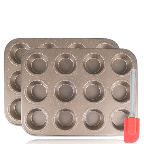 12er gold muffinform - 2x,
