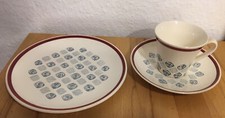 Stavangerflint Norway Pottery Keramik Coffee plate Set Mid Century VERY RARE