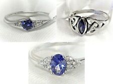 RING Auswahl 3 Variante Edelstein TANSANIT cz. facettiert 925 STERLING SILBER