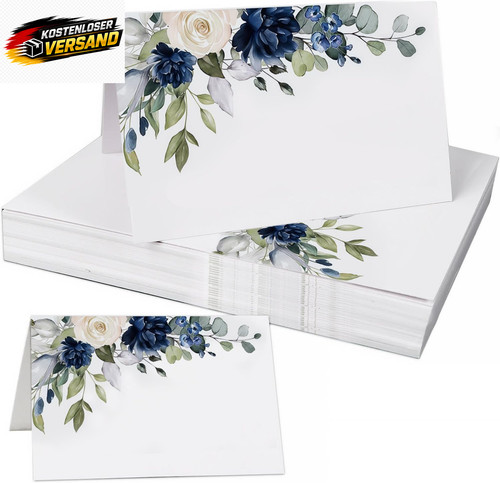 Florale tischkarten 5x9cm - 5x9cm, für