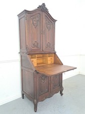 Aufsatzsekretär ANTIK Schreibschrank Eiche massiv Rokoko Kunst 2