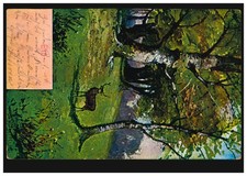 Künstler-AK Tiere: Sommer - Hirsch im Wald, AACHEN 9.11.1901 nach Monheim