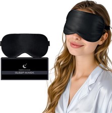 Schlafmaske aus Seide, Schlafbrille Seitenschläfer für Frauen und Herren, 100...