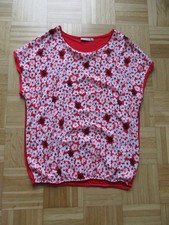 Damen Shirt  SURE  Gr. 40  rot-weiss-schwarz mit Blumen