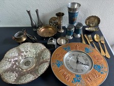 Konvolut Zinn Messing Silber Gold Geschirr Besteck Krug Schale Antiquitäten