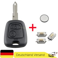 2 Tasten Ersatz Schlüssel Gehäuse NE73 für Peugeot 206 106 Batterie + 3 Taster