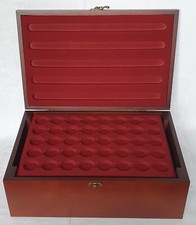 Münzkassette aus Holz mit 10 Einsätzen für 350x 2 Euro Münzkapseln