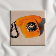 Telefon Wählscheibe Orange 80er | Kühlschrankmagnet Retro Kult Sammler Geschenk