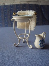 Bodo Hennig 6698 Waschgarnitur mit Ständer & Handtuch – Puppenstube