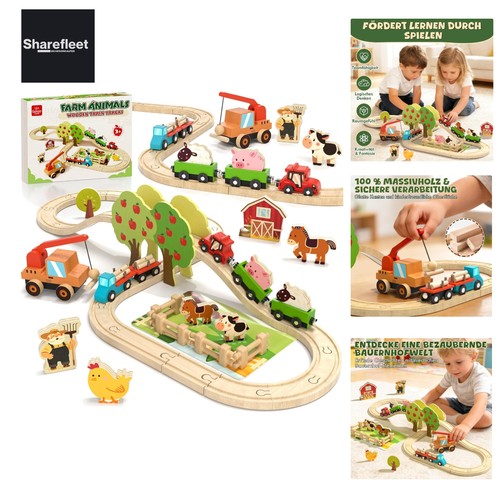 Holzeisenbahn holz bauernhof - holz,
