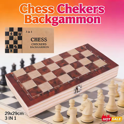 Wooden chess set - 3, in