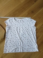 DAMEN QS  T-Shirt weiß gemustert Gr. M