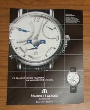 Seltene Werbung vintage MAURICE LACROIX Masterpiece Lune Retrograde Uhr 2006
