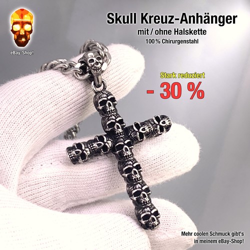 Skull kreuz anhänger - 1,