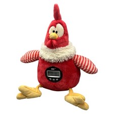 NICI Wake Me Up Buddy Hahn Wecker Uhr Stofftier 30cm Rot Sitzend Sound Huhn Lese