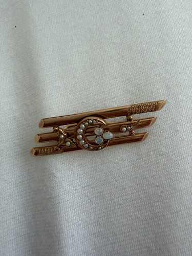 Antike goldbrosche mit opalen - goldbrosche,