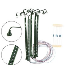 1/5x Modell Bahnleuchten Gittermastleuchte,spur H0 1:87 LED Licht Layout Lampen