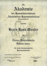 Diplom Urkunde Ehren Doktor Titel Hausmann