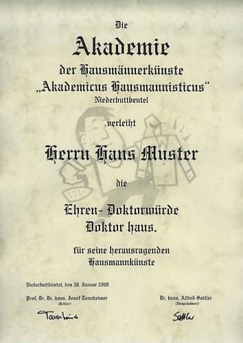 Diplom urkunde ehren doktor - diplom,
