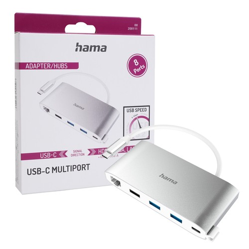 Hama usb - usb-c, 8-port