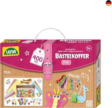 Lena Bastelkoffer mit 400 Teilen, Bastelset bestehend aus Papier, Moosgummi,