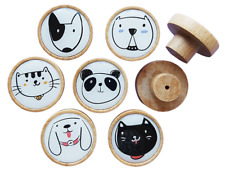 6er Set Design Druck Holz