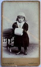 orig. CDV Foto Fotografie Bild alt Kind Kinder Mode um 1890 Hannover Leineweber