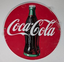 Emailleschild Coca Cola, Vintage, Durchmesser ca. 28,5 cm, #AG328