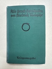Friedrich Nietzsche Also sprach Zarathustra um 1916 Kriegsausgabe 