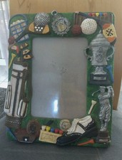 3 D Bilderrahmen 25 X 19 cm. Motiv Golfer.  Bildgröße 16 x 11 cm.