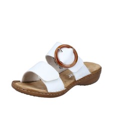 Rieker Damen Pantolette Pantoletten Sandale Sandalen Hausschuhe weiß 60894