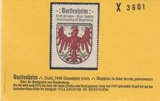 Reklamemarke Wappen von Dardesheim / Sachsen-Anhalt (Q191)